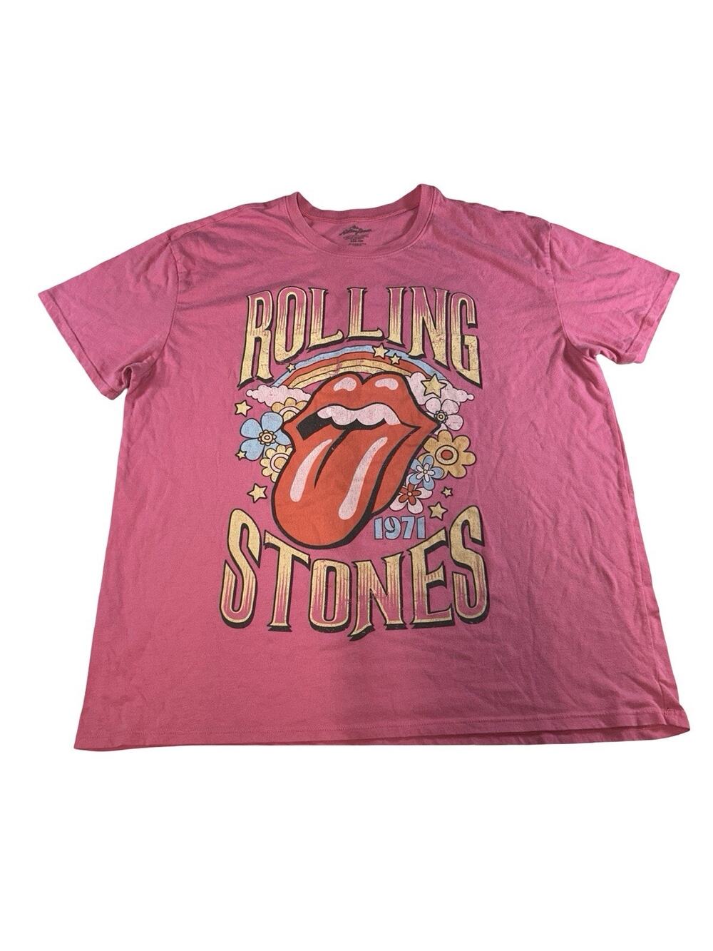 The Rolling Stones 1971 Tongue Logo Pink Graphic T-Shirt XXL